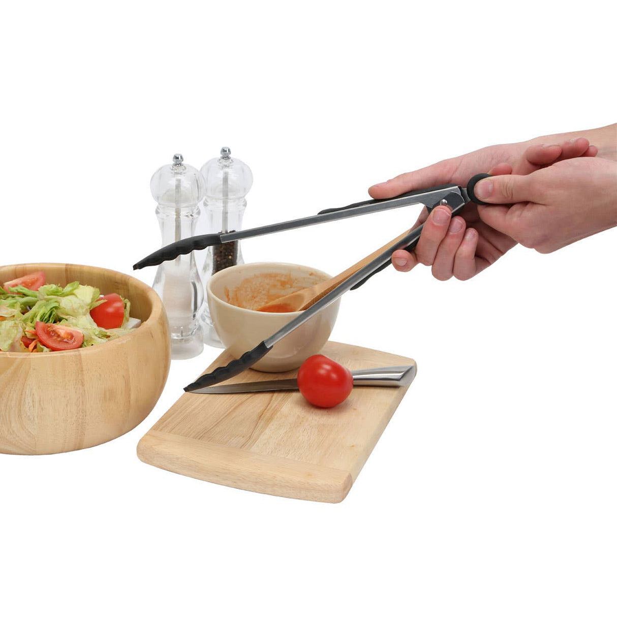 Zing Black Silicone And Stainless Steel Tongs