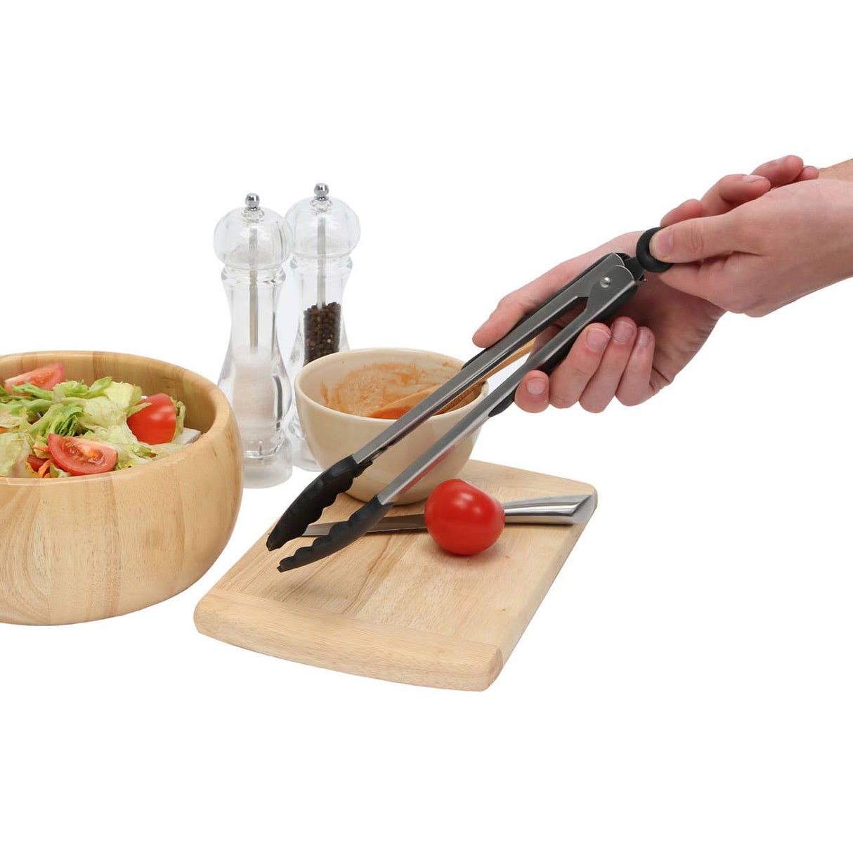 Zing Black Silicone And Stainless Steel Tongs