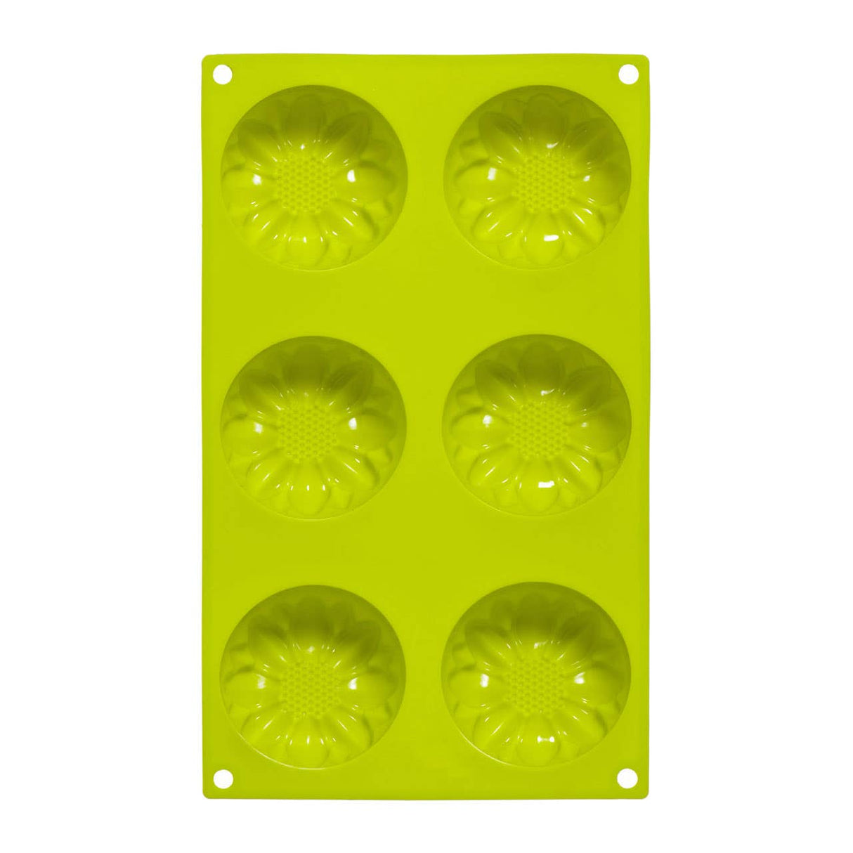 6 Daisy Lime Green Cake Mould