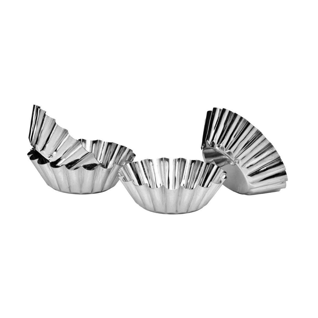 Set Of Four Fluted Cake Moulds