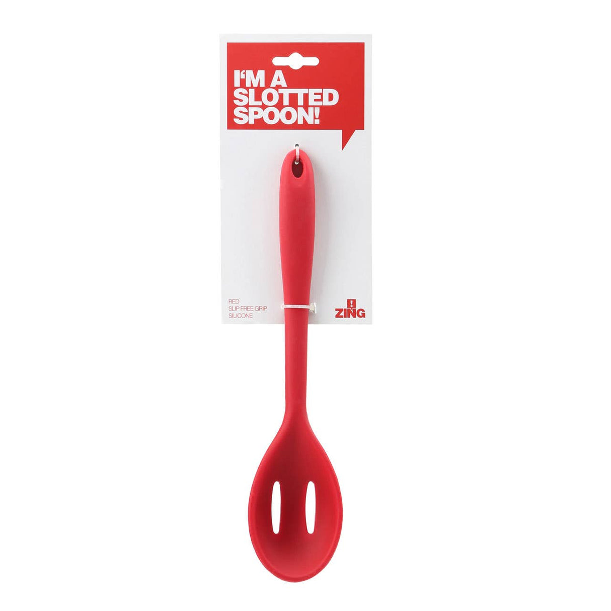 Zing Red Silicone Slotted Spoon