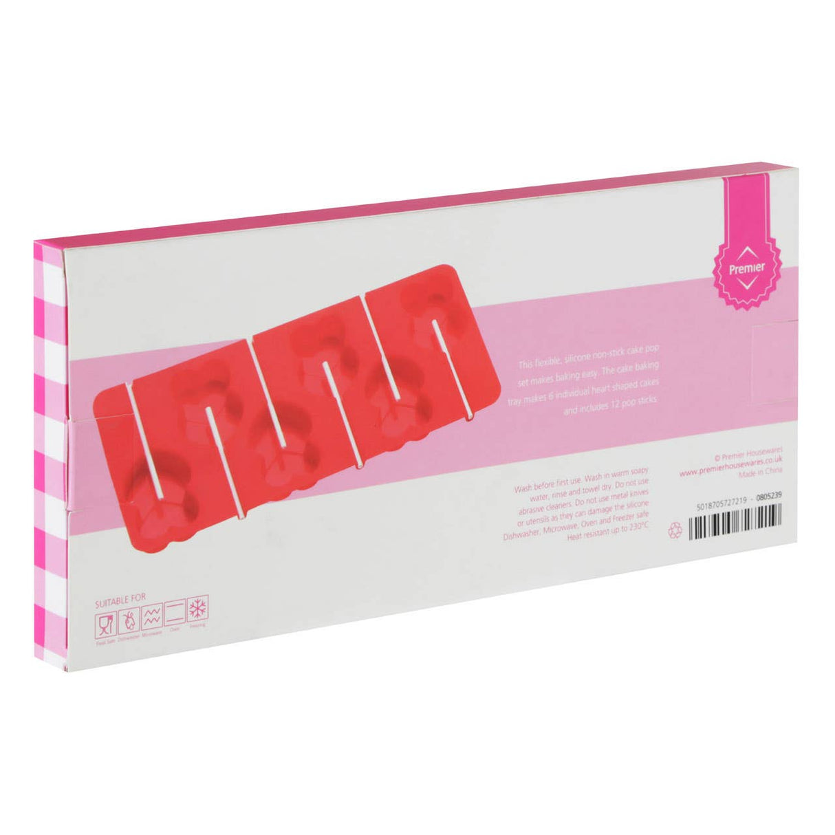 6 Heart Moulds And 12 Sticks Cake Pop Mould