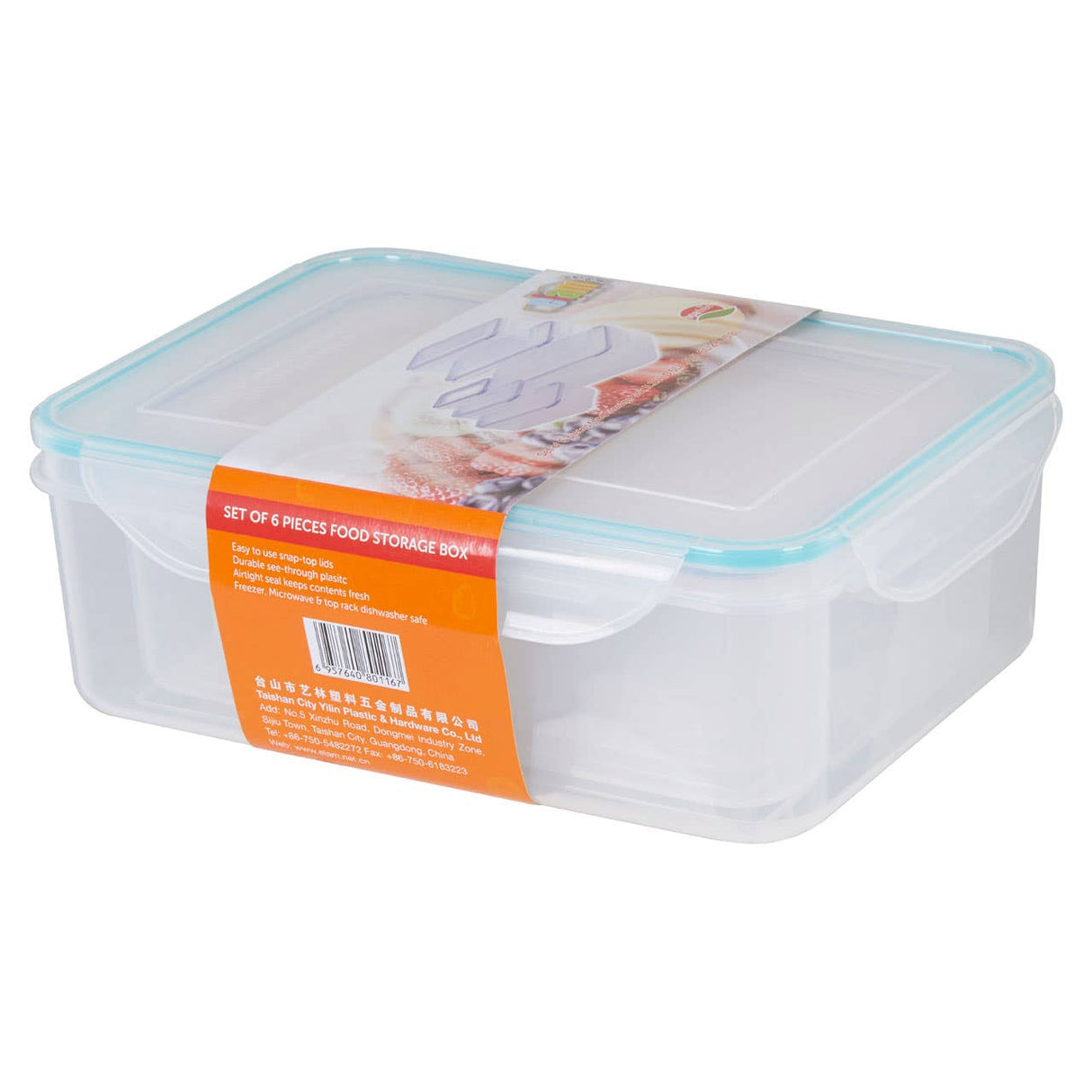 Herrela 6Pc Rectangular Food Containers