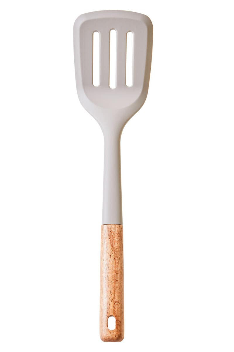 Nova Stone Grey Silicone Head Slotted Turner