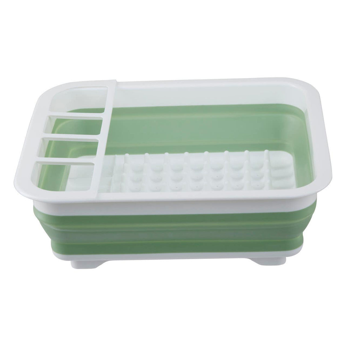Umbria Green White Collapsible Dish Rack