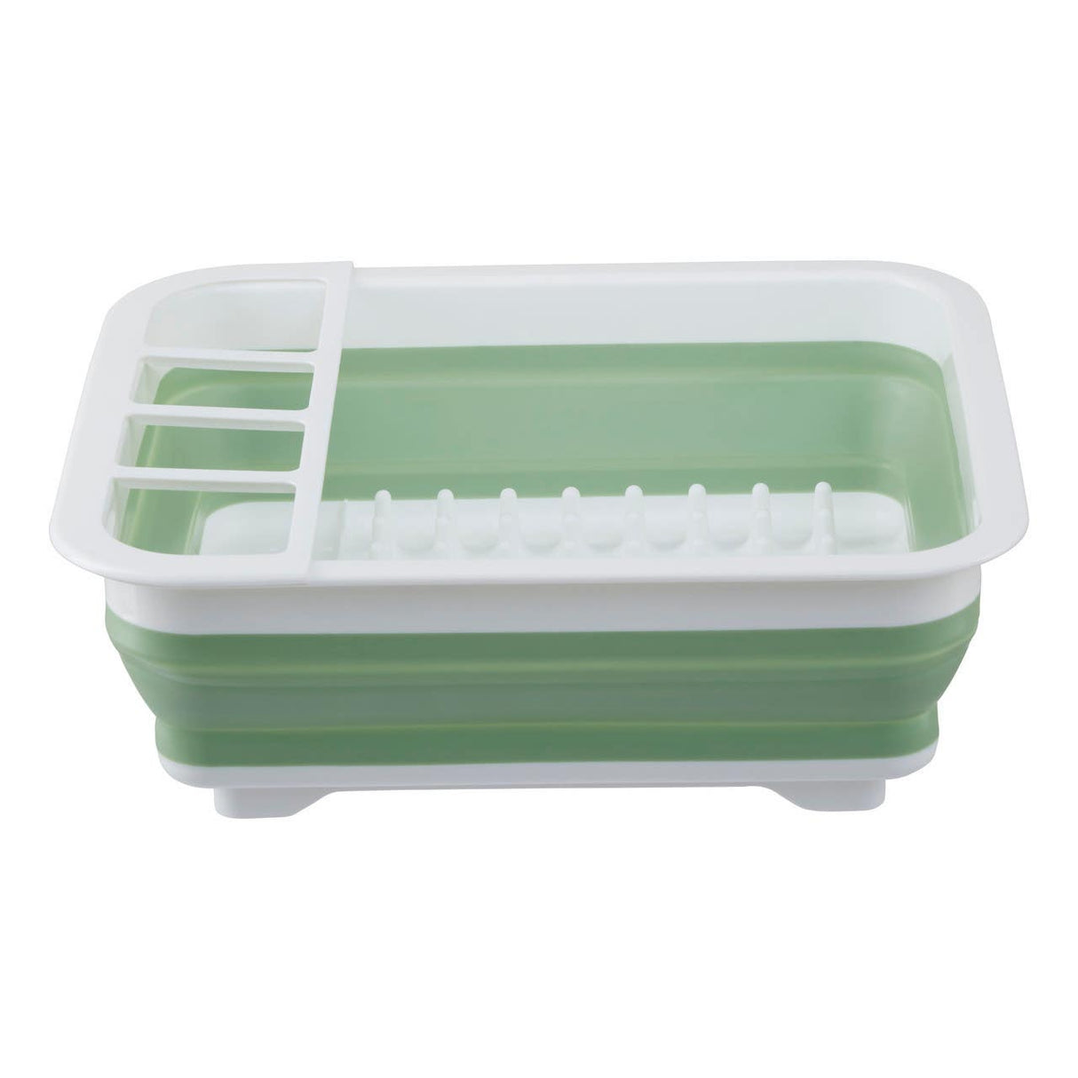 Umbria Green White Collapsible Dish Rack