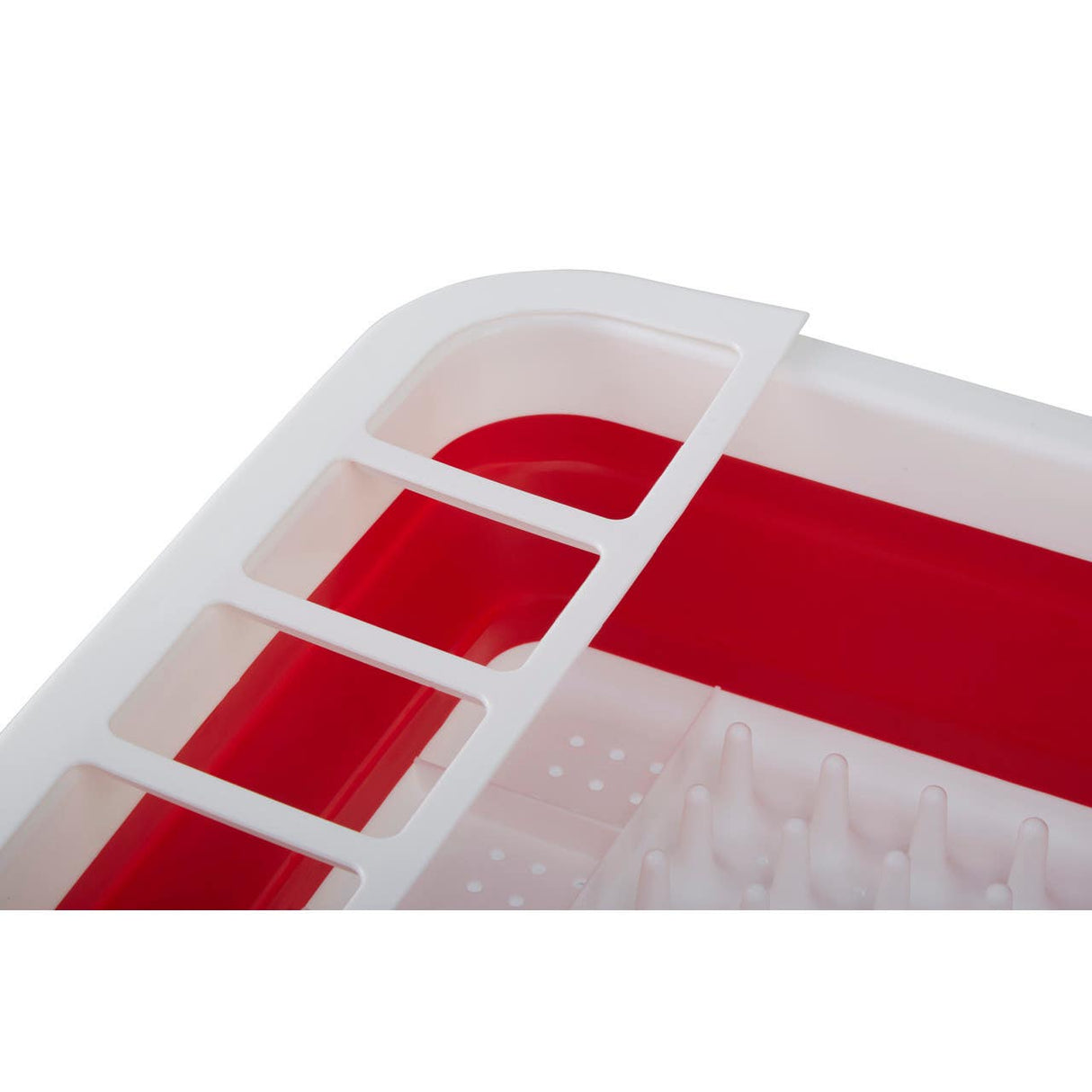 Umbria Red White Collapsible Dish Rack