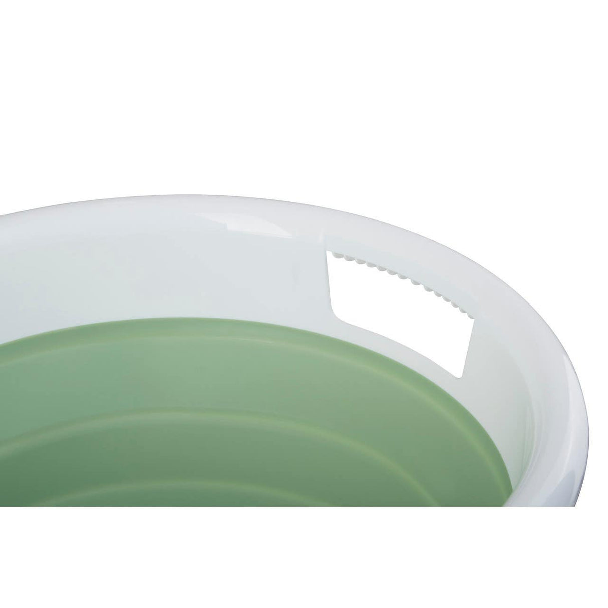 Collapsible Green White Laundry Basket