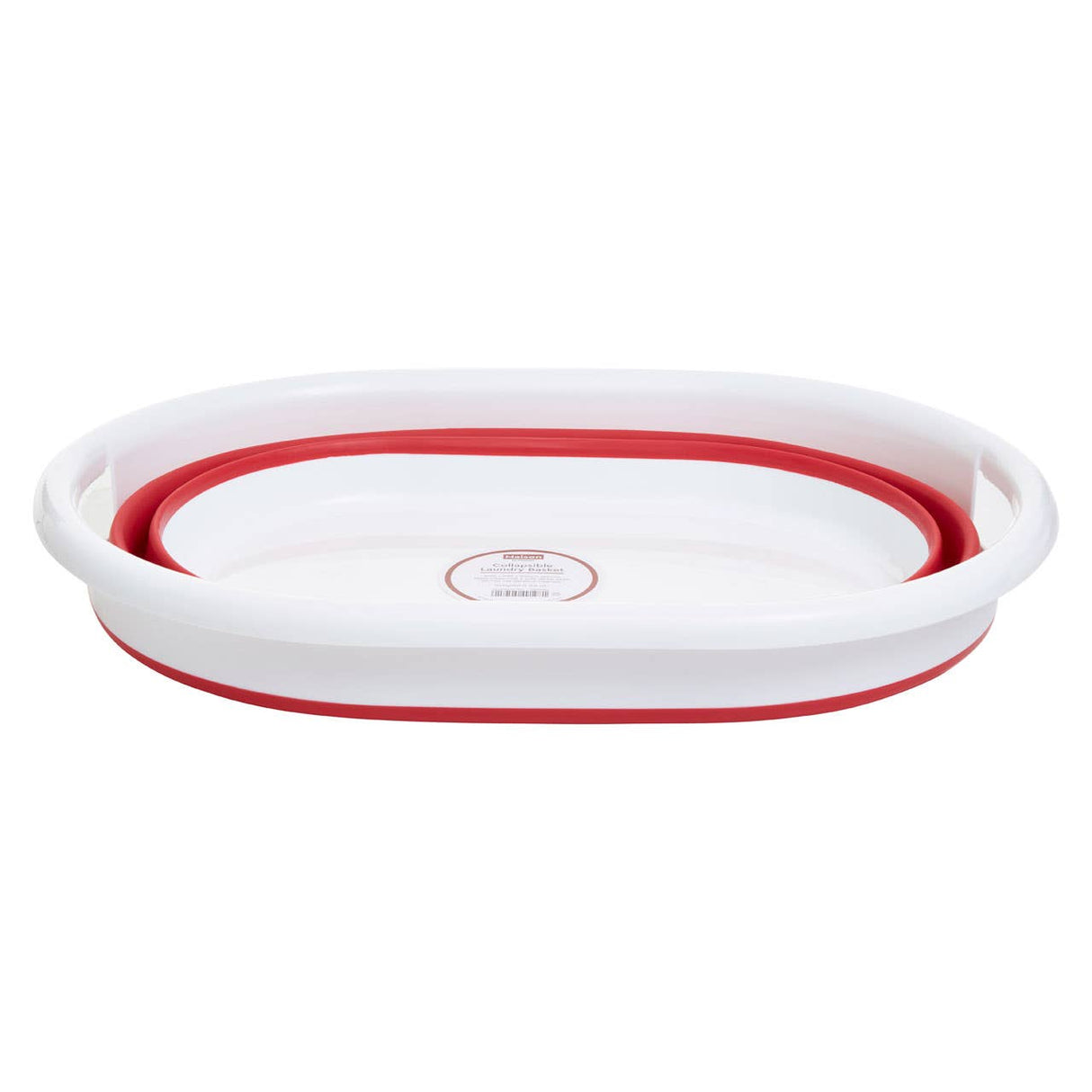 Collapsible Red White Laundry Basket