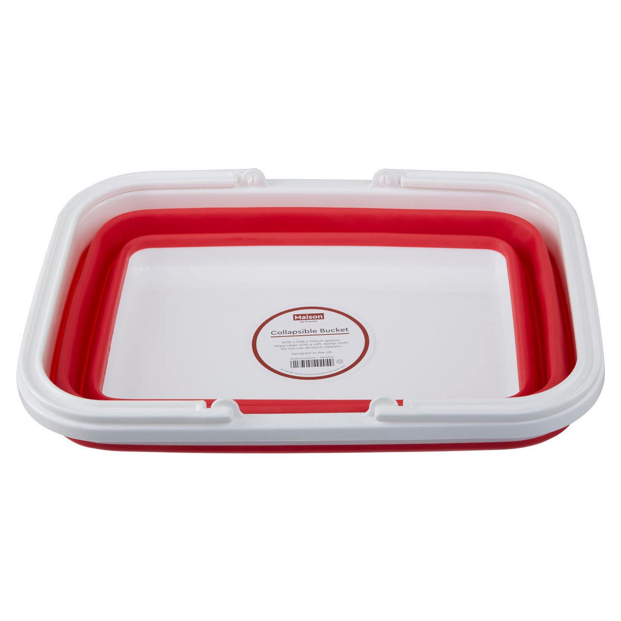 Collapsible Red White Basket With Handles