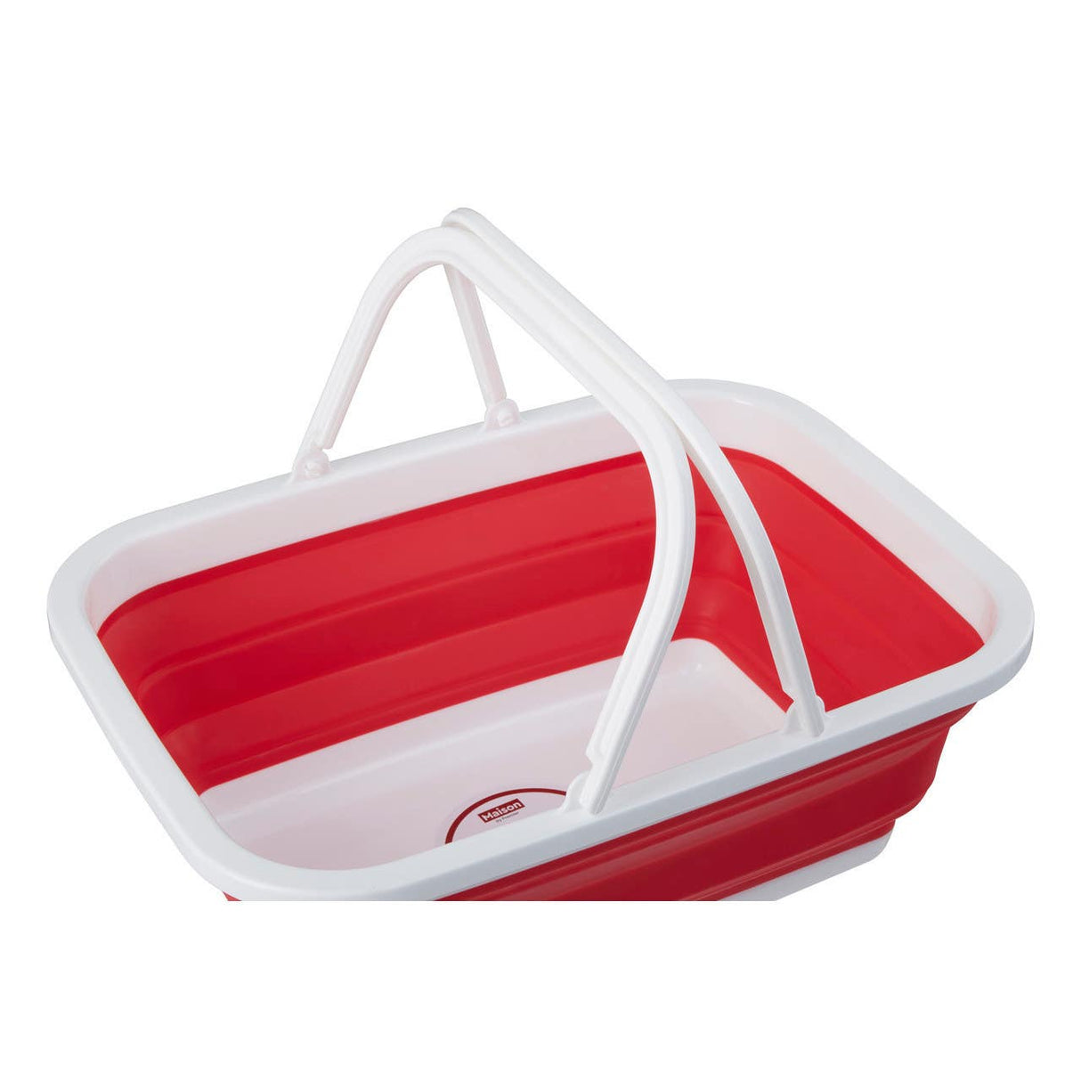 Collapsible Red White Basket With Handles