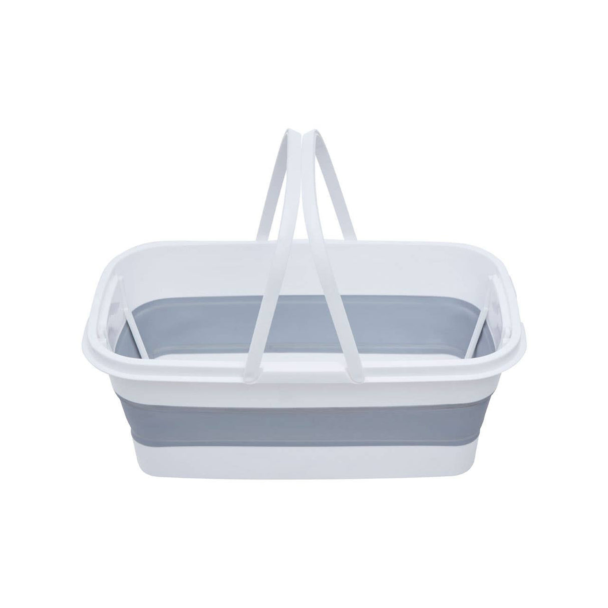 Averill White and Grey Collapsible Basket With Handles