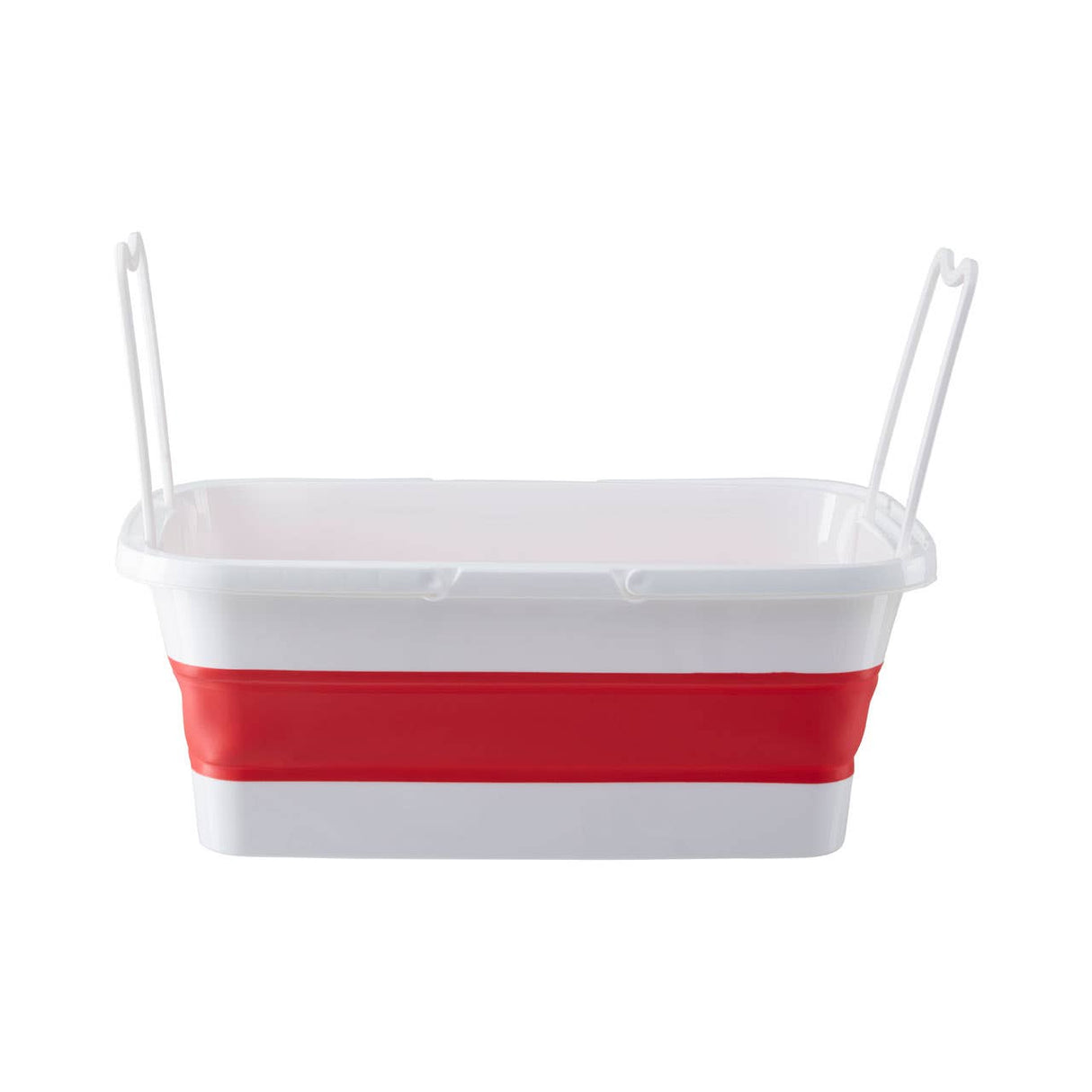 Collapsible Red White Rectangular Basket