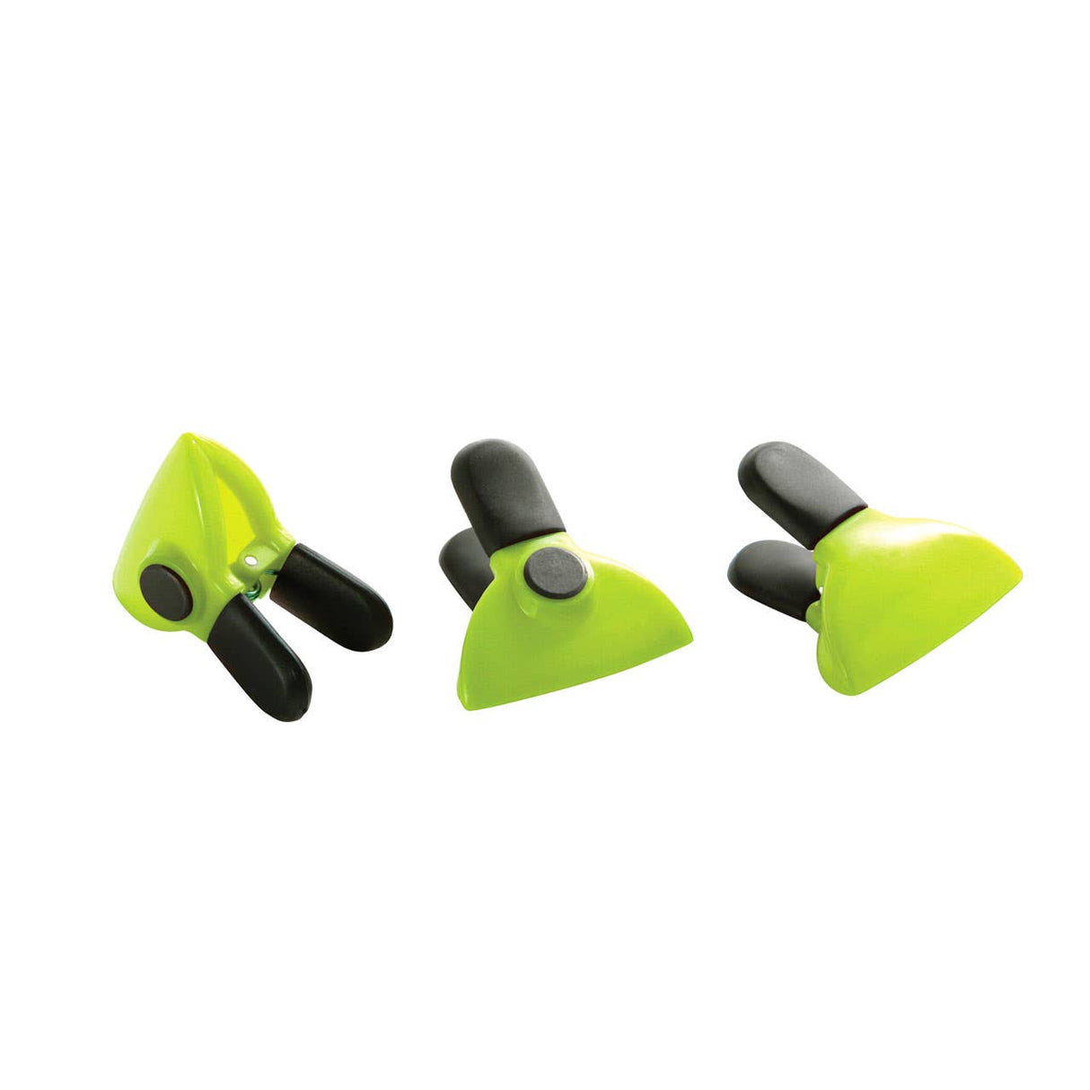 Set Of Three Lime Green Magnetic Clips