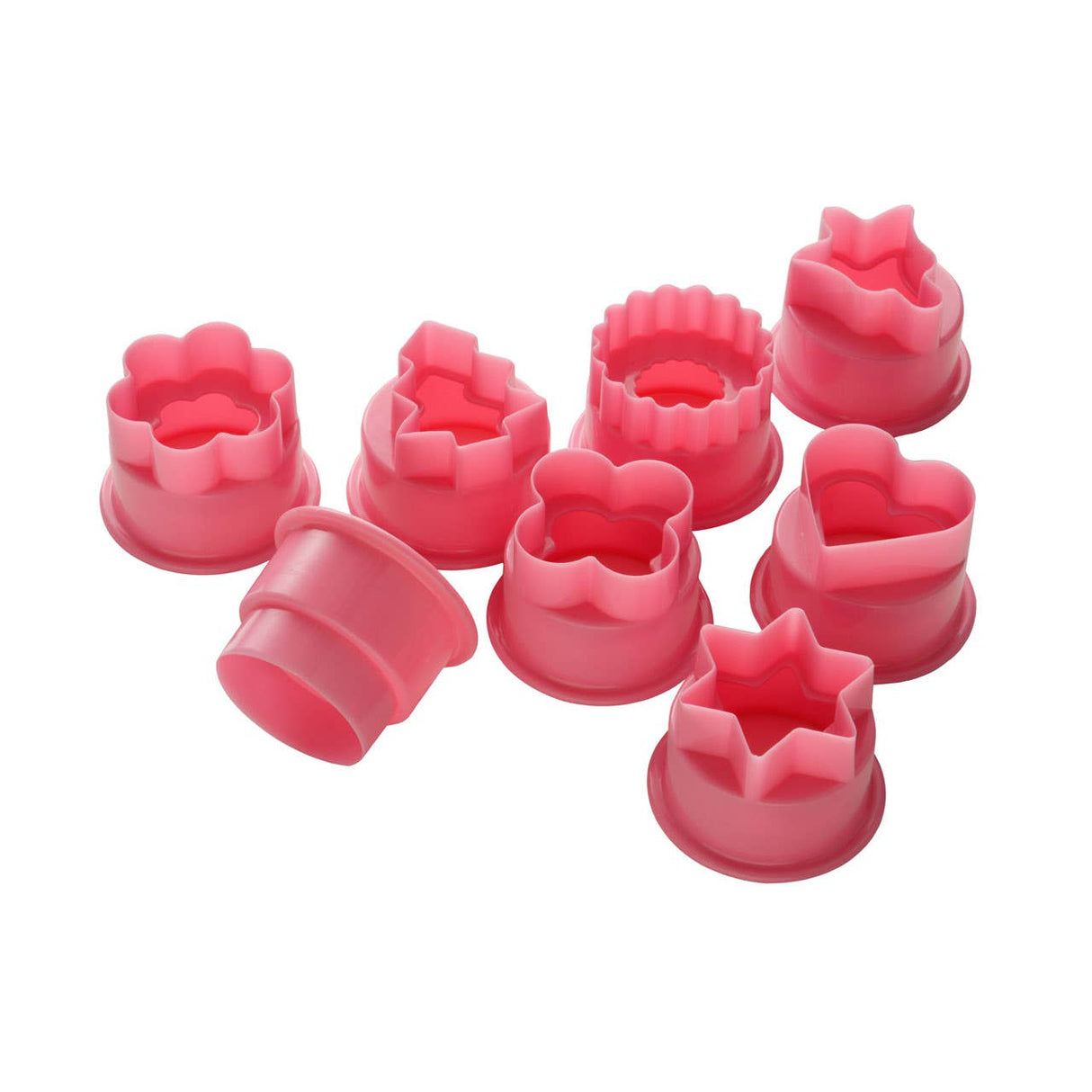 8Pc Pink Plastic Cutter Set