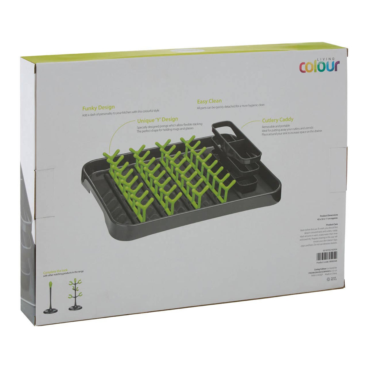 Grey and Lime Green Dish Drainer
