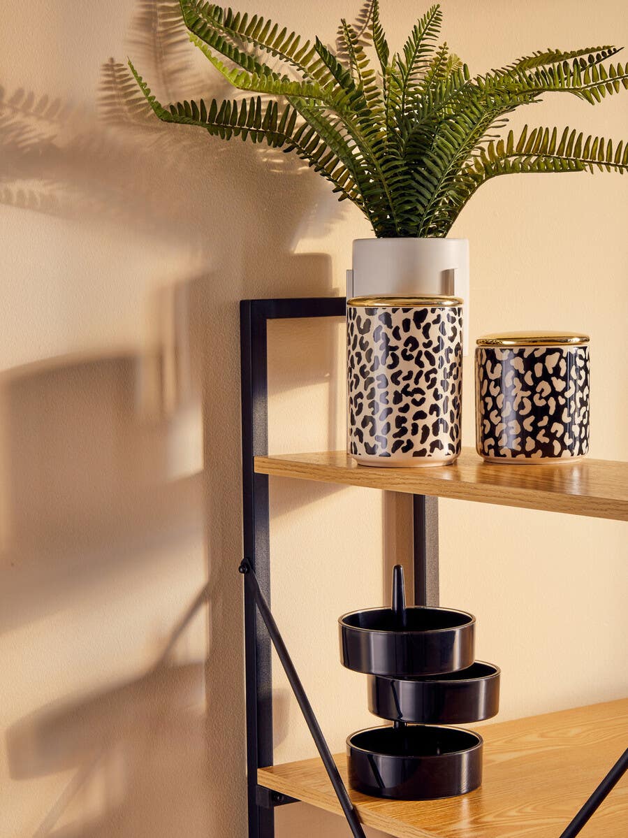 3pc Black Plastic Rotary Storage Tray Set