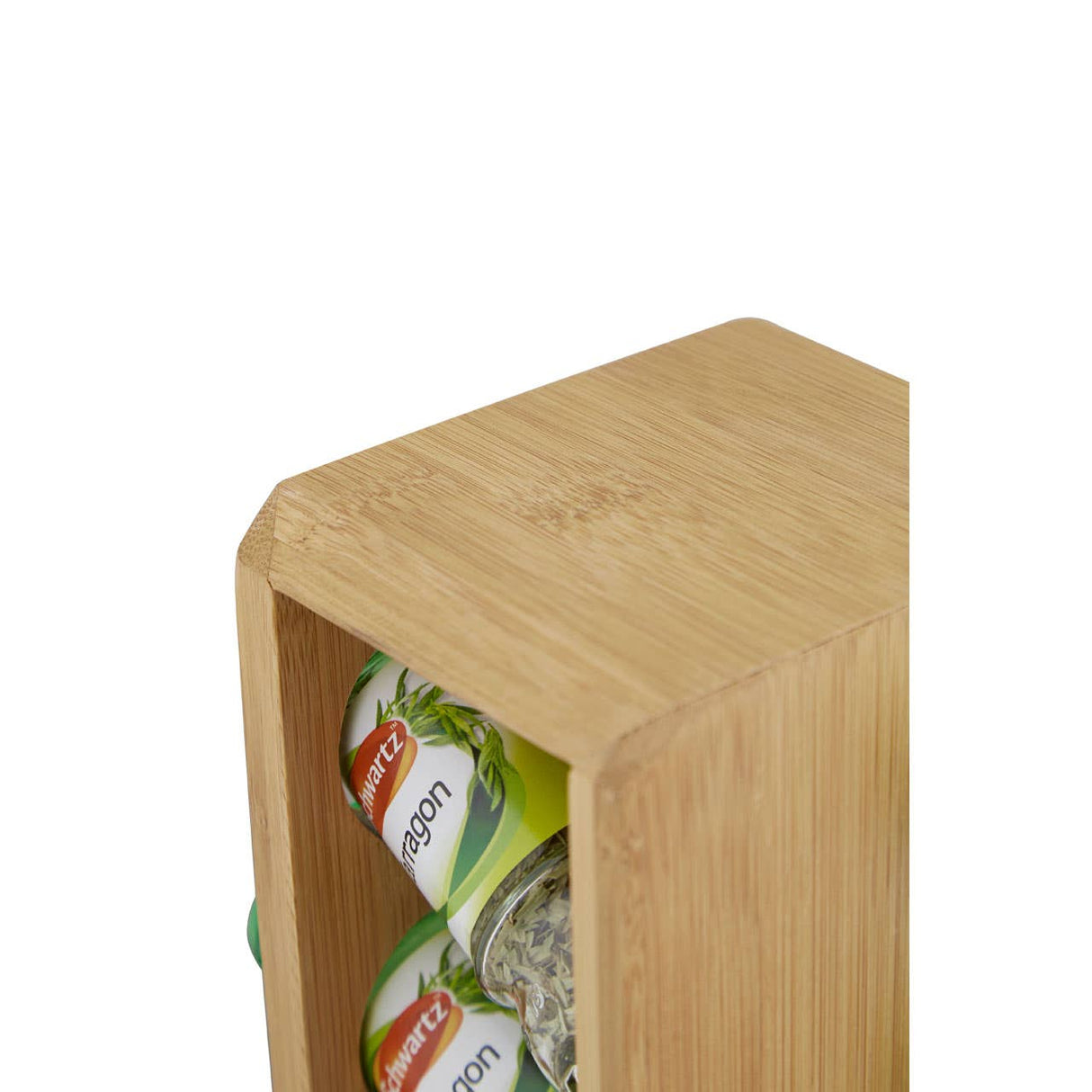 Vittoria 6 Bottles Bamboo Wood Revolving Spice Rack