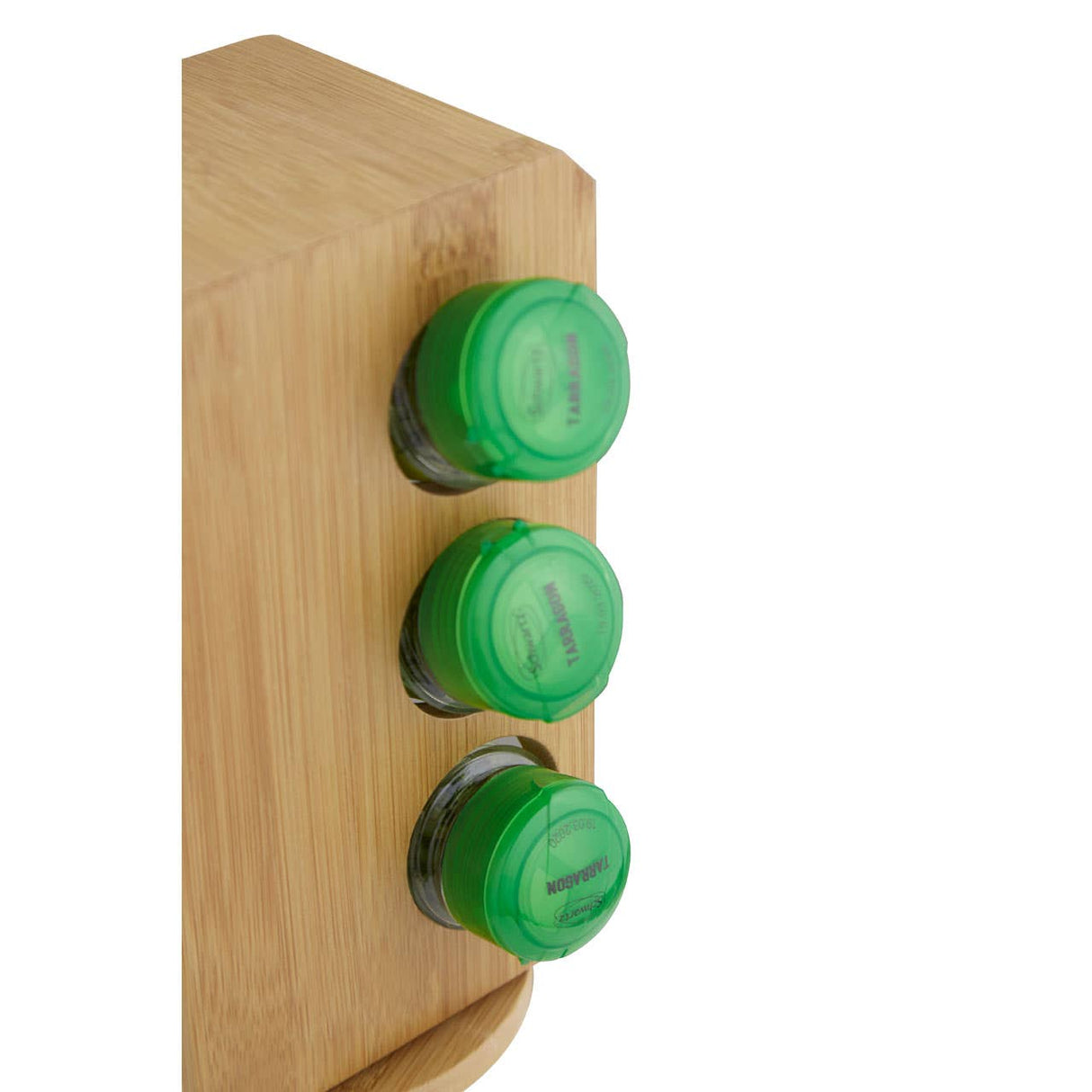 Vittoria 6 Bottles Bamboo Wood Revolving Spice Rack