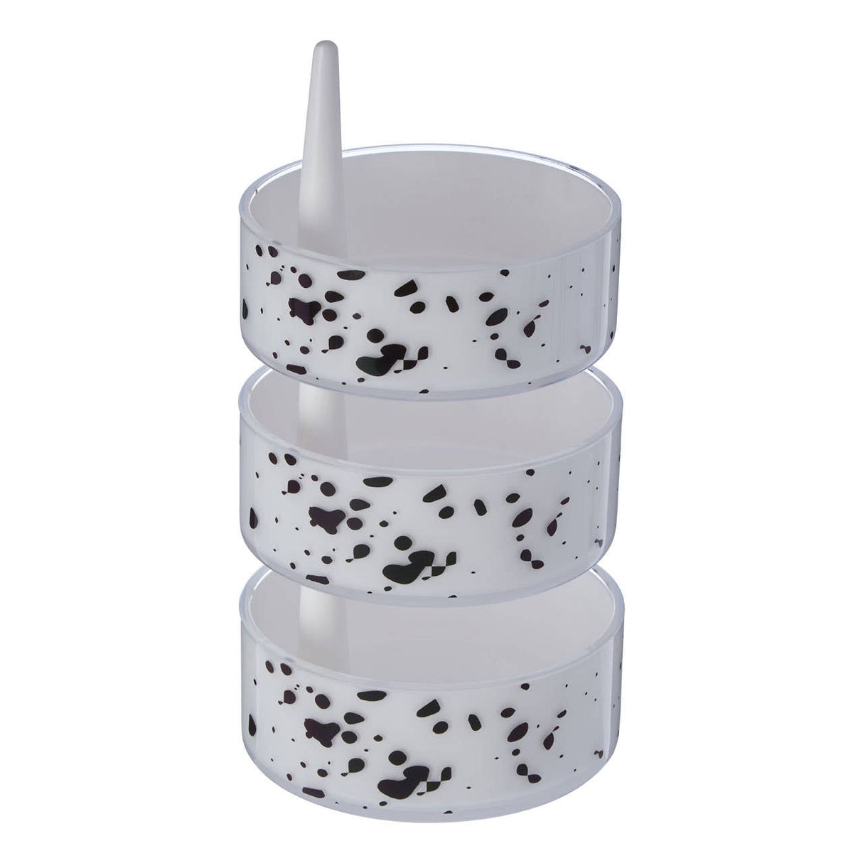3Pc Speckled Plastic Rotary Storage Set
