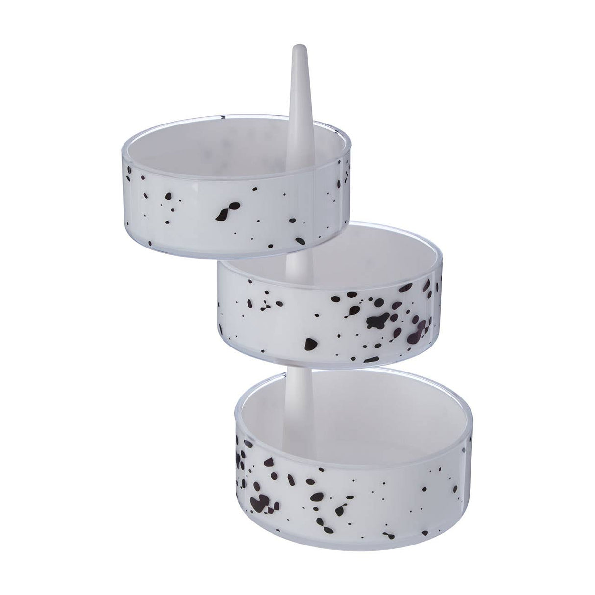 3Pc Speckled Plastic Rotary Storage Set