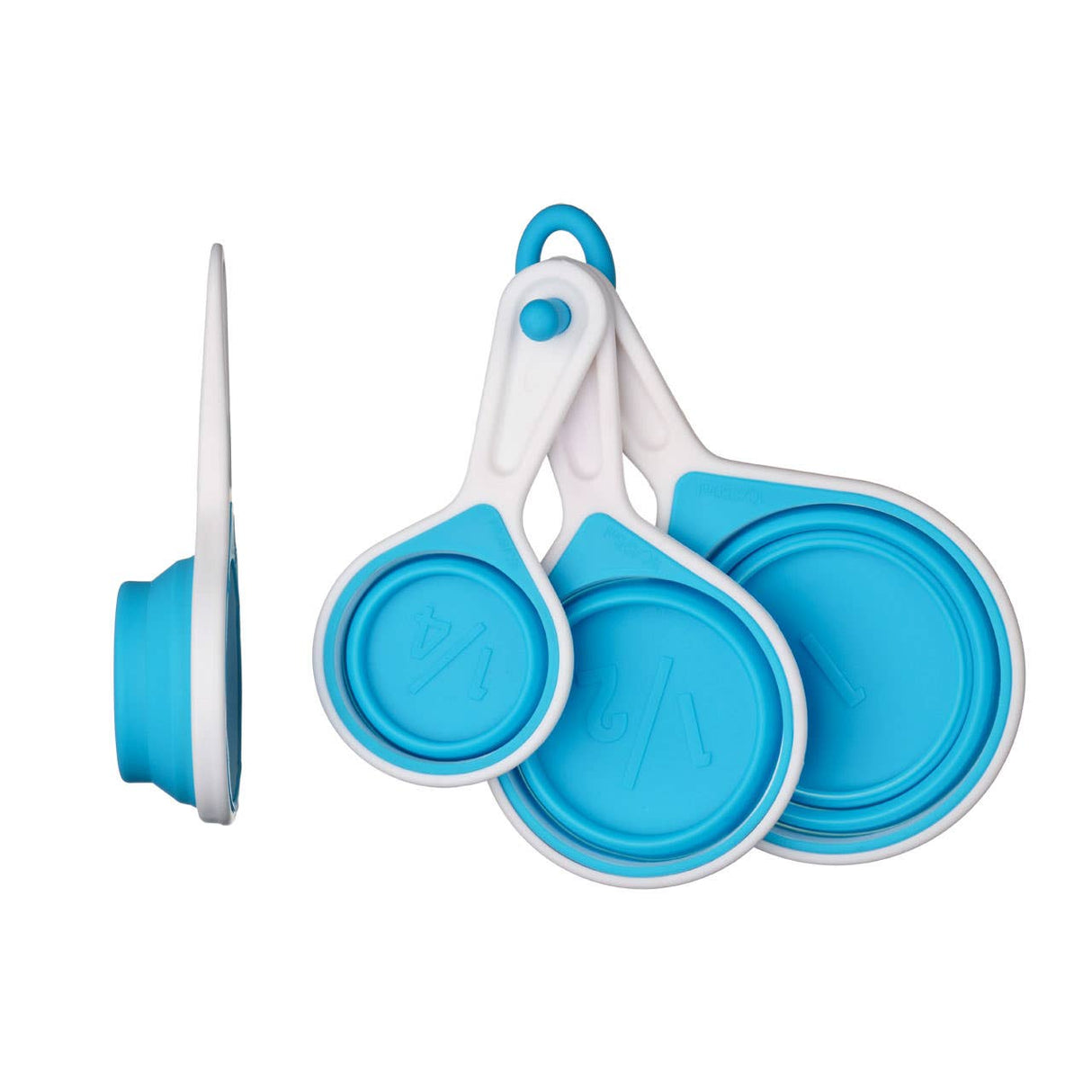 Set of Four Zing Blue Silicone Measuring Cups
