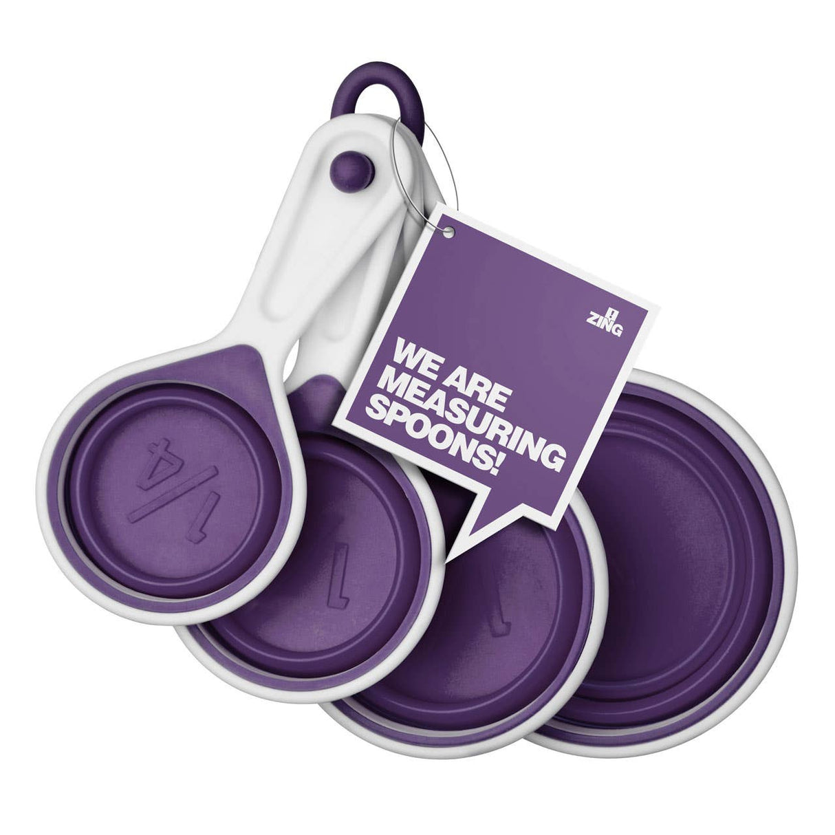 Set of Four Zing Purple Silicone Measuring Cups