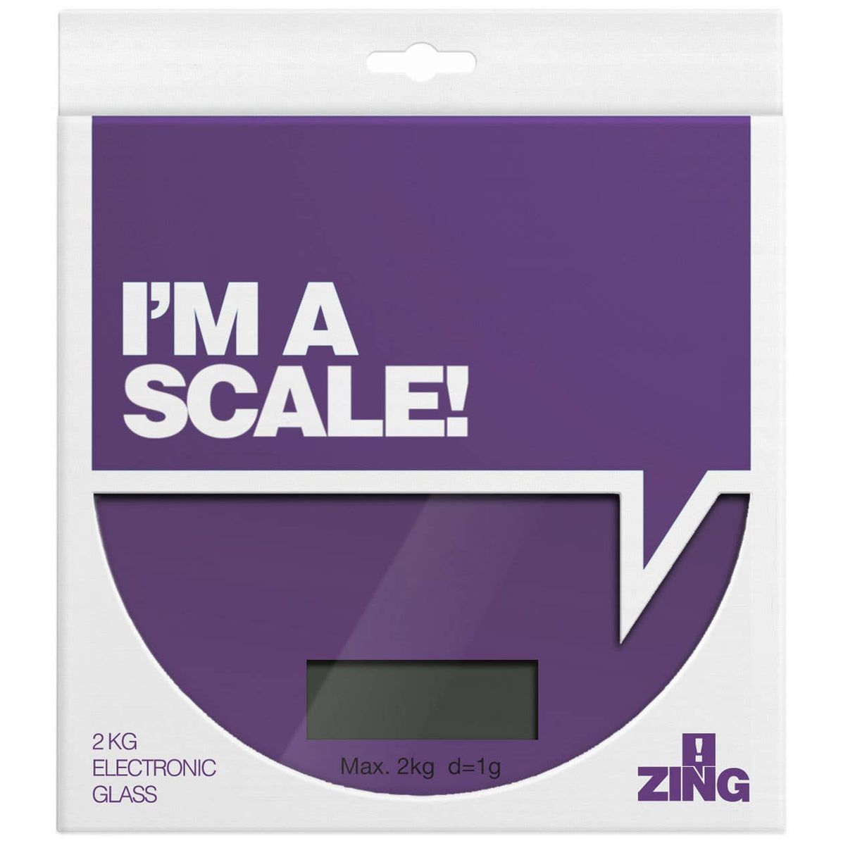 Zing Purple Glass Kitchen Scale - 2kg