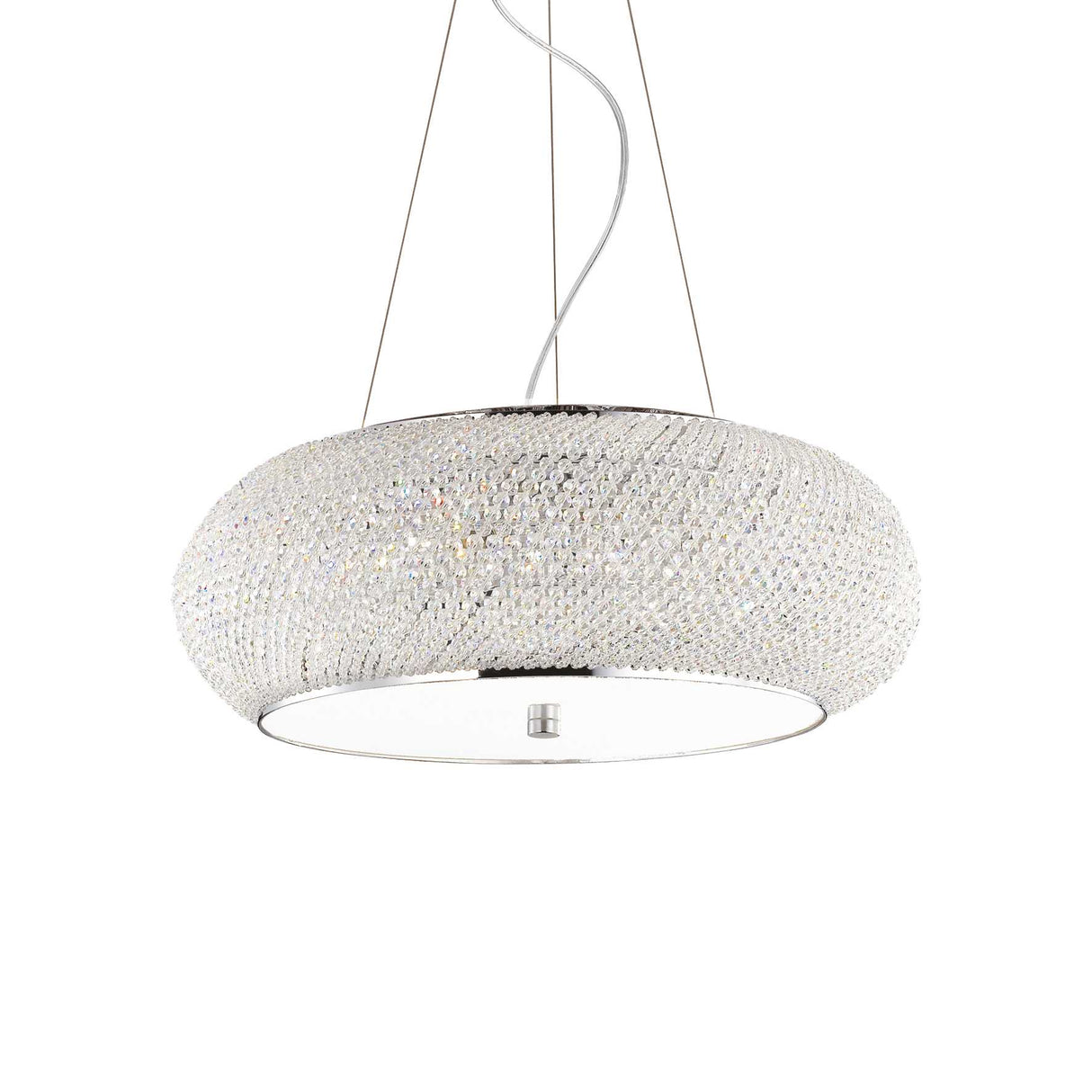 Elegant Chrome Pasha Ten-Bulb Pendant Chandelier