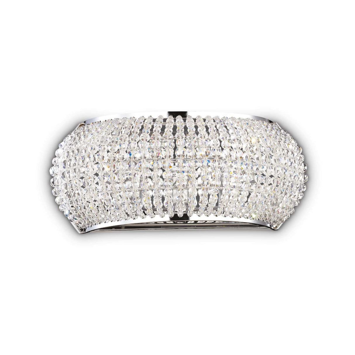 Pasha 3-Light Chrome Wall Fixture with Elegant Crystal Diffusers