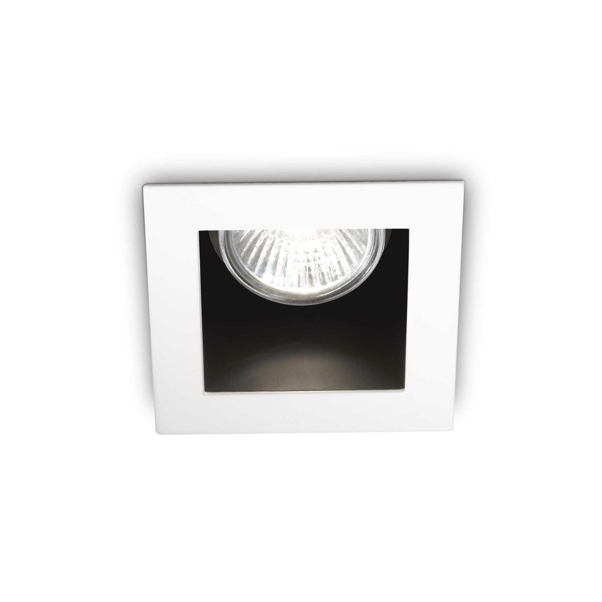 Contemporary Recessed Square Downlight with Unique Offset Bezel, GU10, White