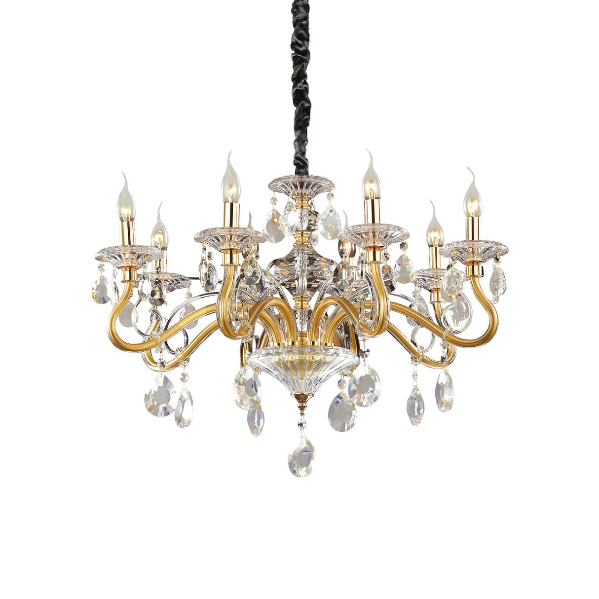 Negresco Vintage Gold 8-Light Pendant Chandelier