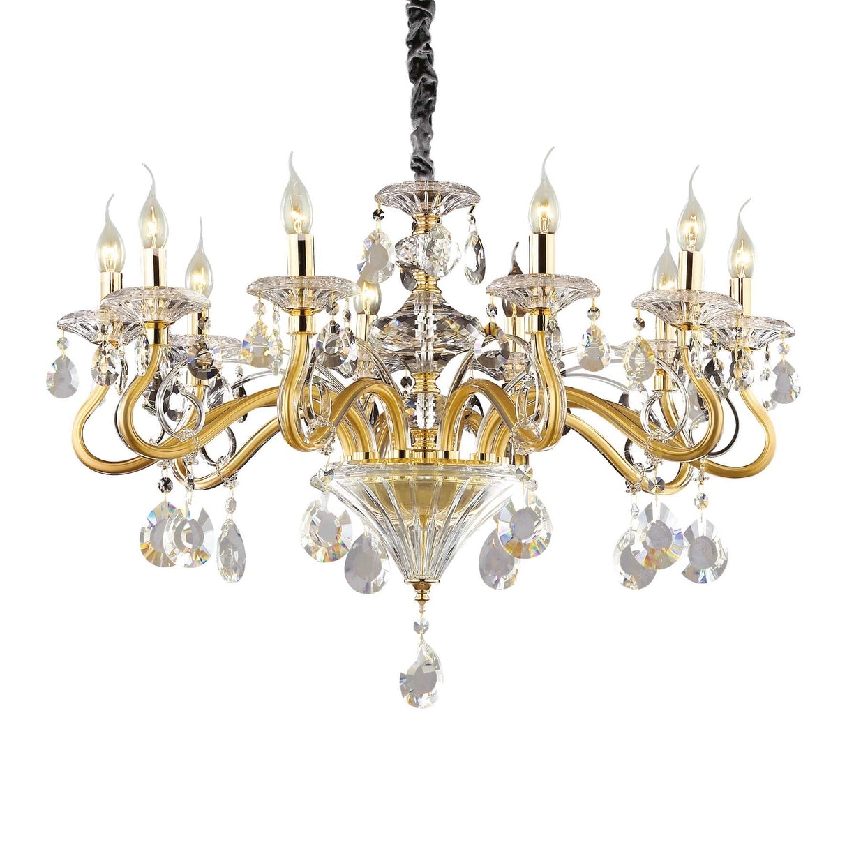 Radiant Gold Negresco 10 Light Pendant Chandelier