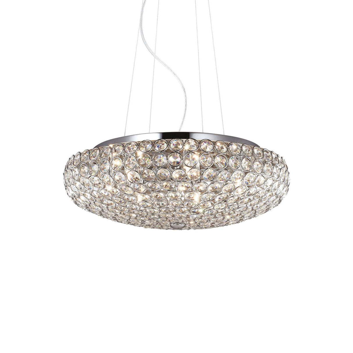 Majestic Crystal Halo - 7 Bulb Chrome Pendant Light