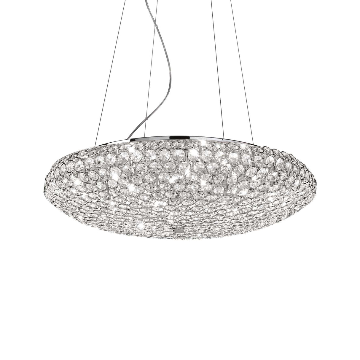 Royal Chrome 12-Light Crystal Gem Pendant Chandelier