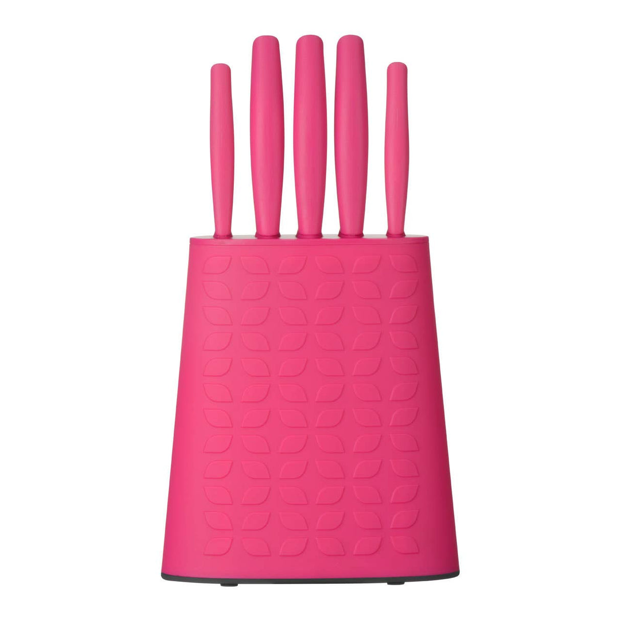 5Pc Hot Pink Knife Block Set
