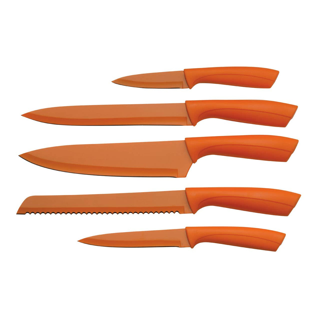 5Pc Orange Knife Block Set