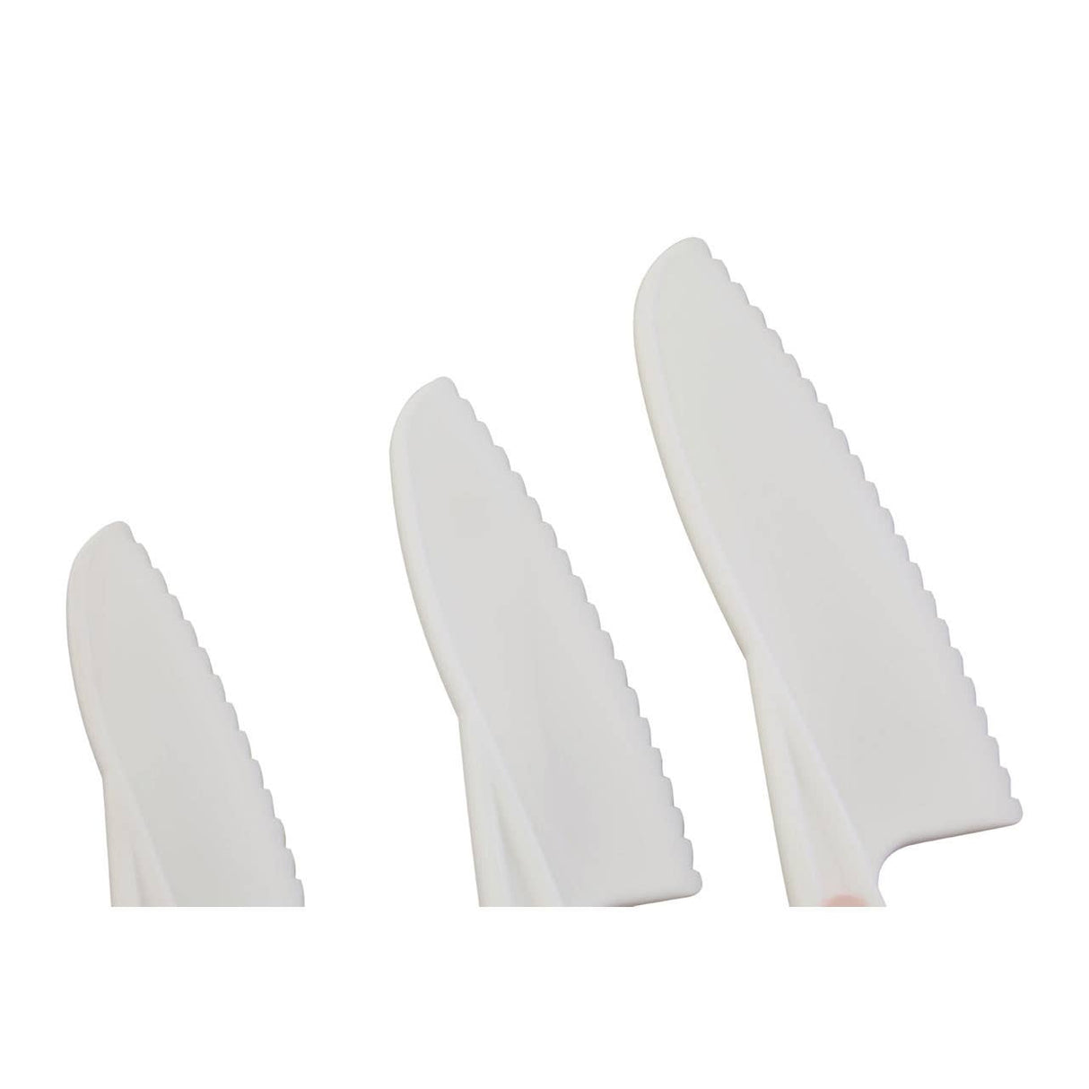 Set Of Three Zing Pastel Pink Knives