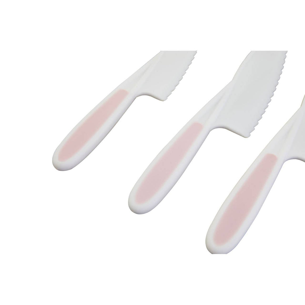Set Of Three Zing Pastel Pink Knives