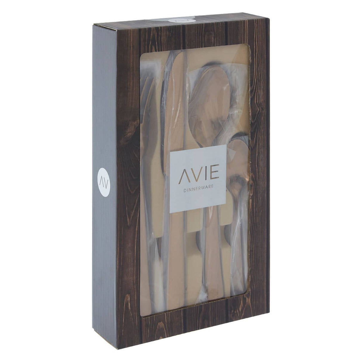 Avie Lustra 16Pc Rose Gold Cutlery Set