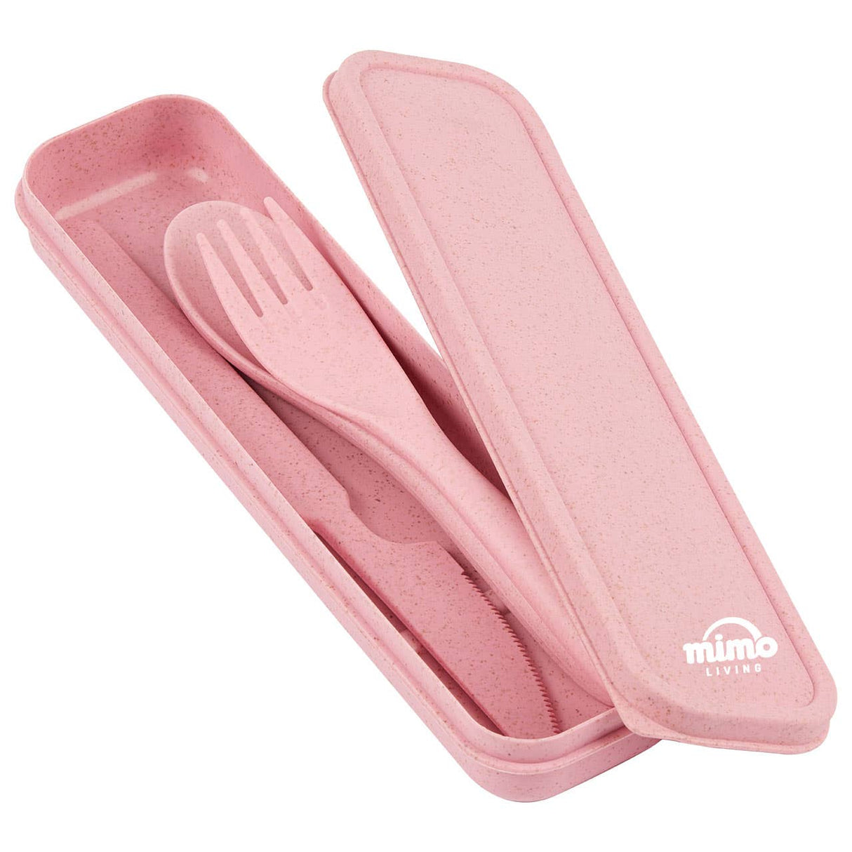 Mimo 3 Pc Pink Finish Wheat Straw Cutlery Set