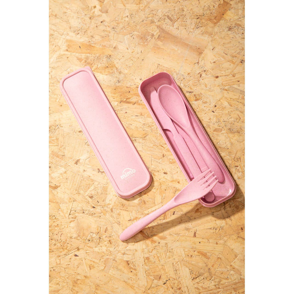 Mimo 3 Pc Pink Finish Wheat Straw Cutlery Set