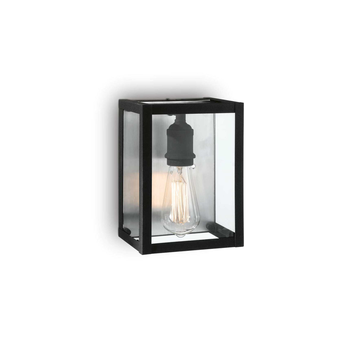 Igor Classic Black Outdoor Wall Lantern with Glass Panels