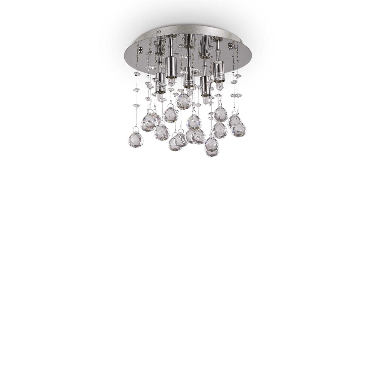 Lunar Elegance 5-Light Chrome Crystal Ceiling Fixture