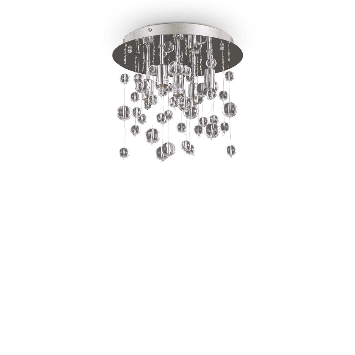 Neve Modern Chrome 5-Light Fixture with Glass Sphere Accents