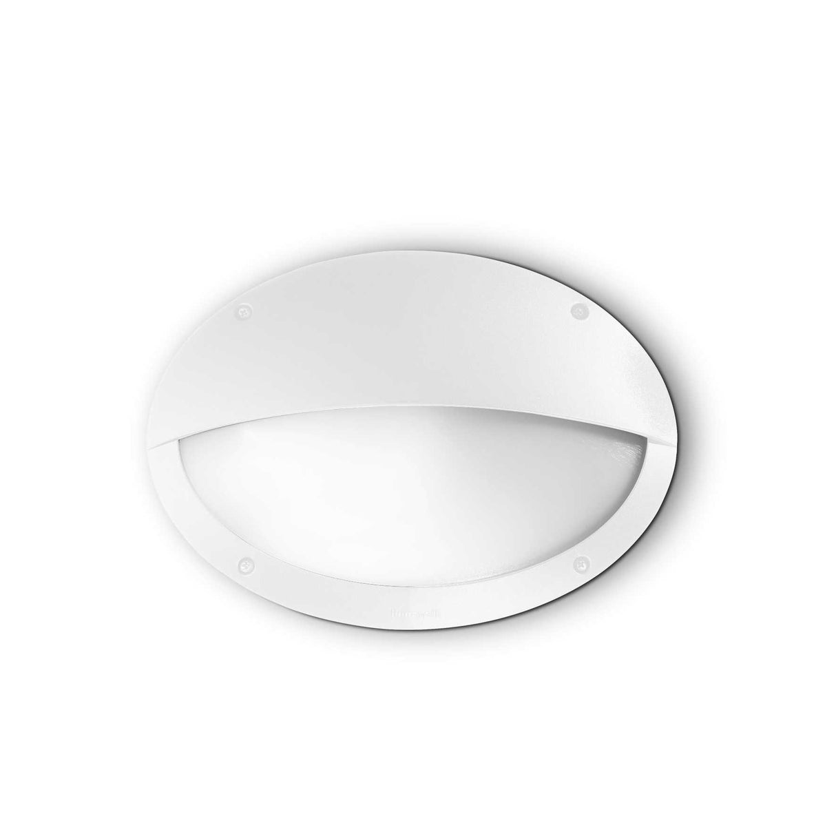 Maddi Oval White Outdoor Wall Light with Eyelid Design