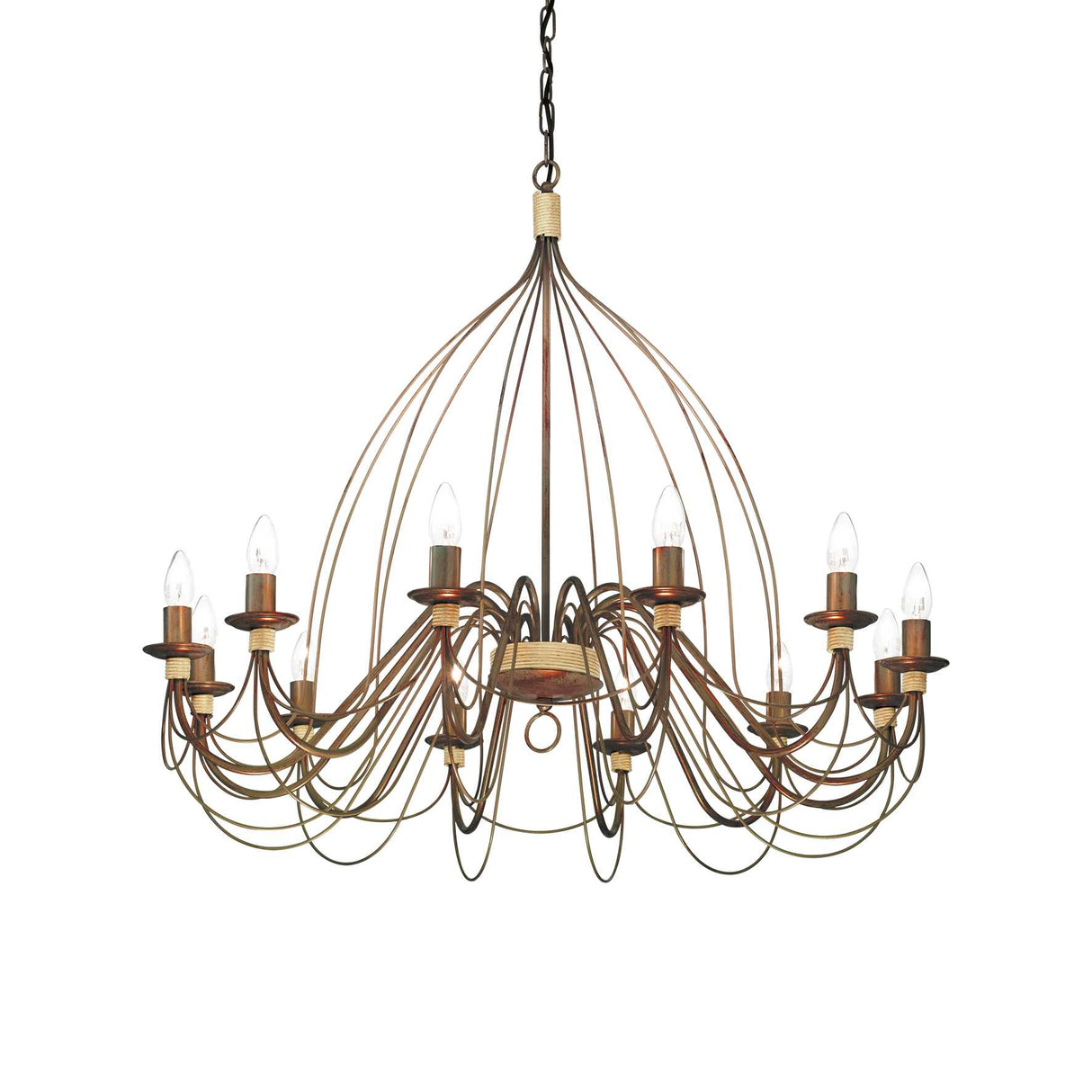 Vintage Elegance: Corte 12-Light Pendant Chandelier in Rustic Finish