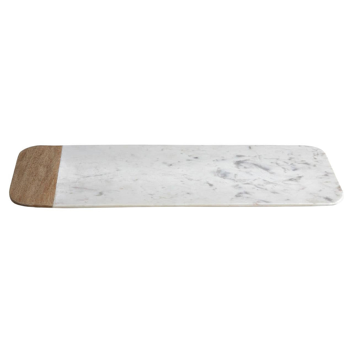 Monzaro Small White Marble and Mango Wood Serving Tray