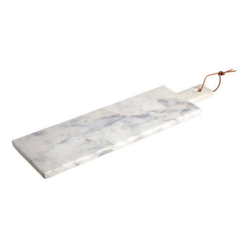 Salerno Medium White Marble Paddle Chopping and Serving Board