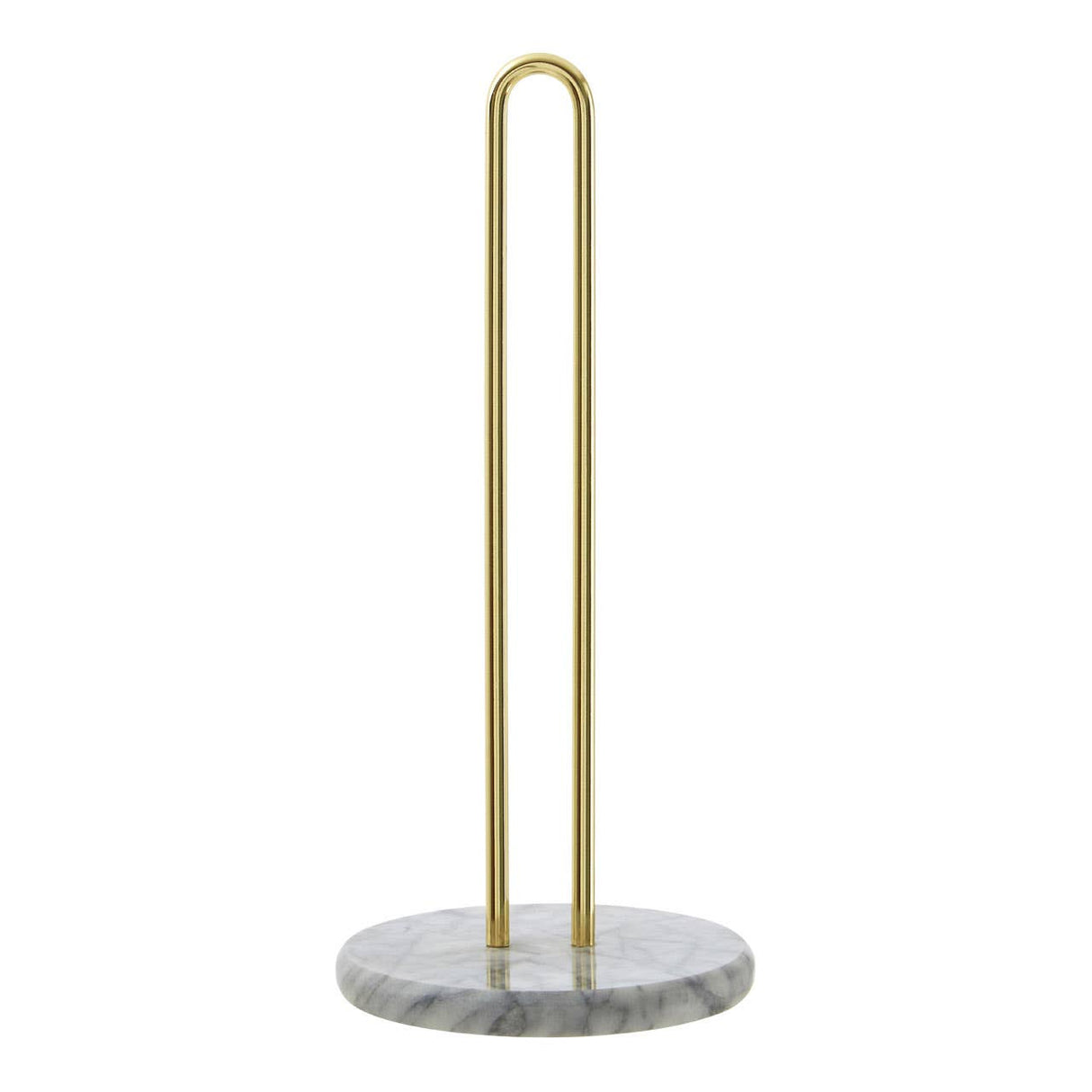 White Marble / Brass Kitchen Roll Holder